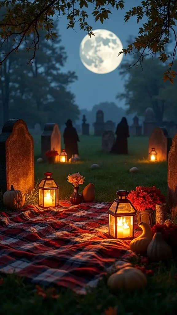 spooky outdoor autumn gathering
